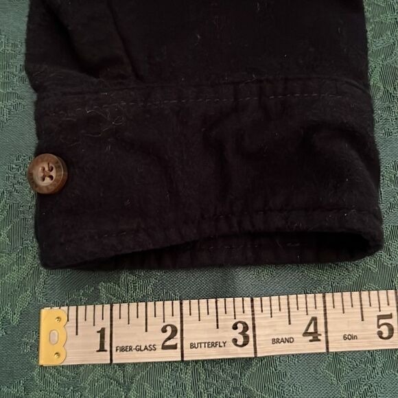 Eddie Bauer Dark blue mens LS cotton shirt w/ extra buttons - Picture 6 of 10